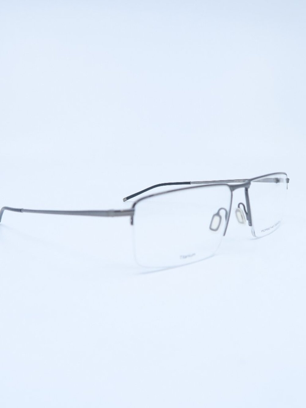 Porsche Design P8736 58D Gunmetal Semi-Rimless, Rectangle New Men's Eyeglasses.